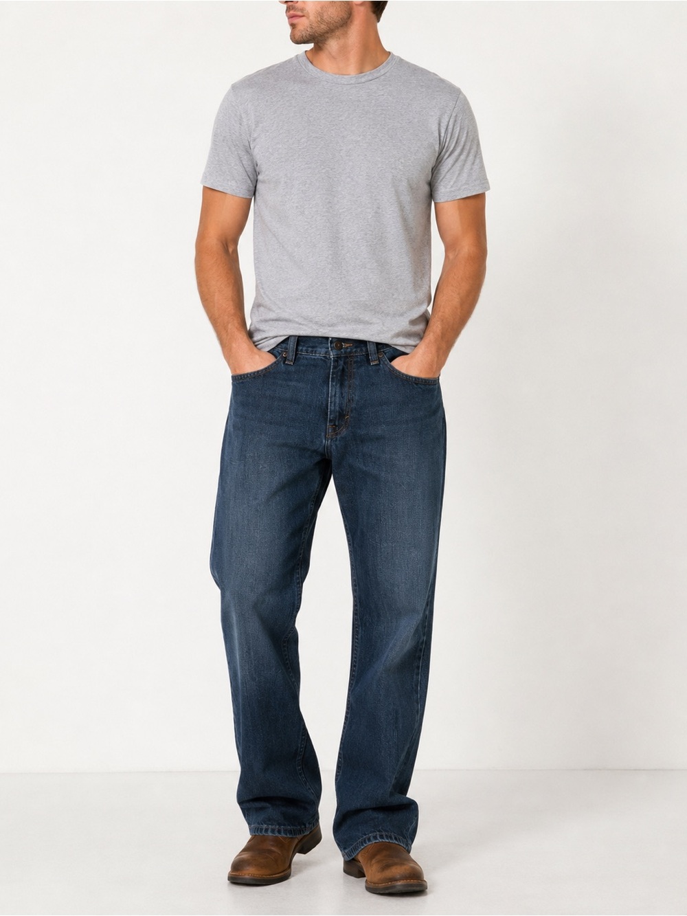 AXIST Premium Denim Jeans Mens 34x32 Straight Leg Blue 100% Cotton